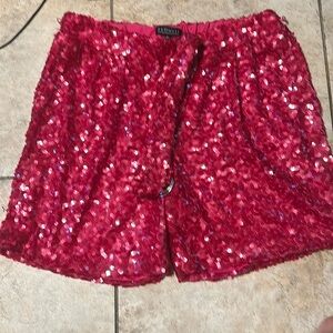 Eloquii Red Sequin Women Shorts